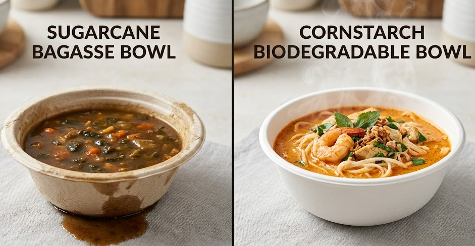 Cornstarch vs. Bagasse